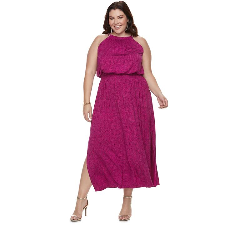 Plus Size Apt. 9&reg; Strappy Blouson Maxi Dress, Women's, Size: 3xl, Dark Pink