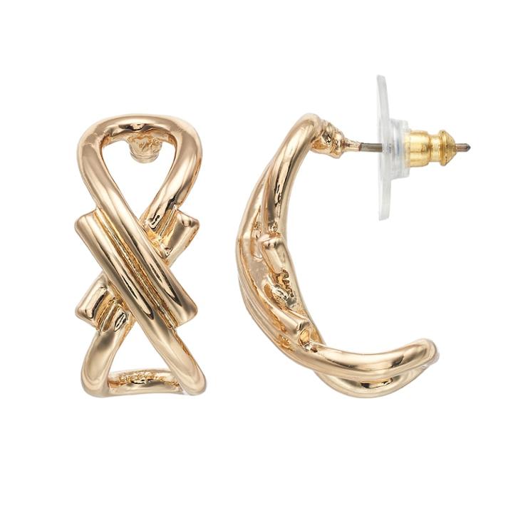 Napier Gold Tone Open Hoop Earrings, Women's