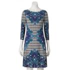 Women's Suite 7 Print Shift Dress, Size: 10, Turquoise/blue (turq/aqua)