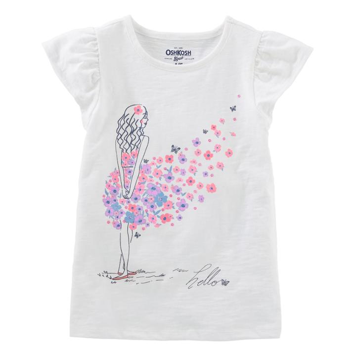 Girls 4-12 Oshkosh B'gosh&reg; Hello Floral Dress Graphic Tee, Size: 4-5, White