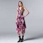 Women's Simply Vera Vera Wang Pleated A-line Dress, Size: Large, Dark Pink