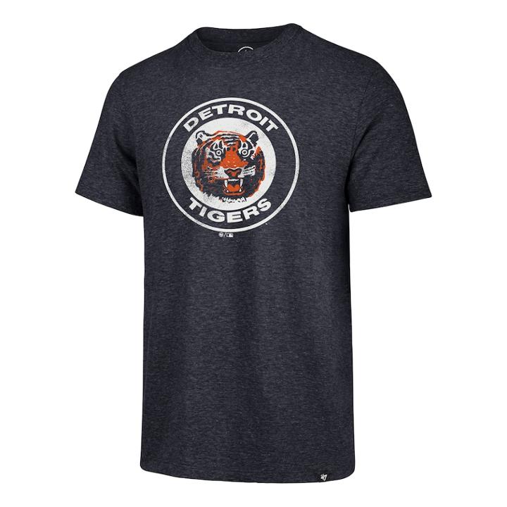 Men's '47 Brand Detroit Tigers Throwback Tee, Size: Small, Blue (navy)