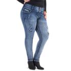 Juniors' Plus Size Amethyst Triple Stack High-waist Jeggings, Girl's, Size: 24 W, Dark Blue