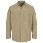 Men's Bulwark Fr Excel Fr Work Shirt, Size: Small, Beig/green (beig/khaki)