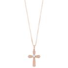 18k Rose Gold Over Silver Gemstone Cross Pendant Necklace, Women's, Size: 18, White