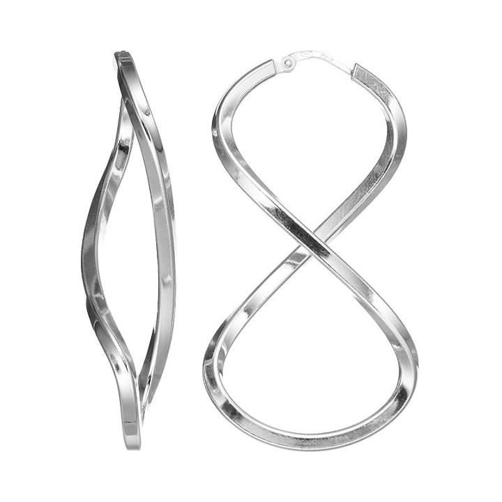 Journee Collection Sterling Silver Twist Drop Earrings, Women's, Grey