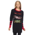 Juniors' It's Our Time All The Jingle Ladies Christmas Tunic, Size: Xl, Black