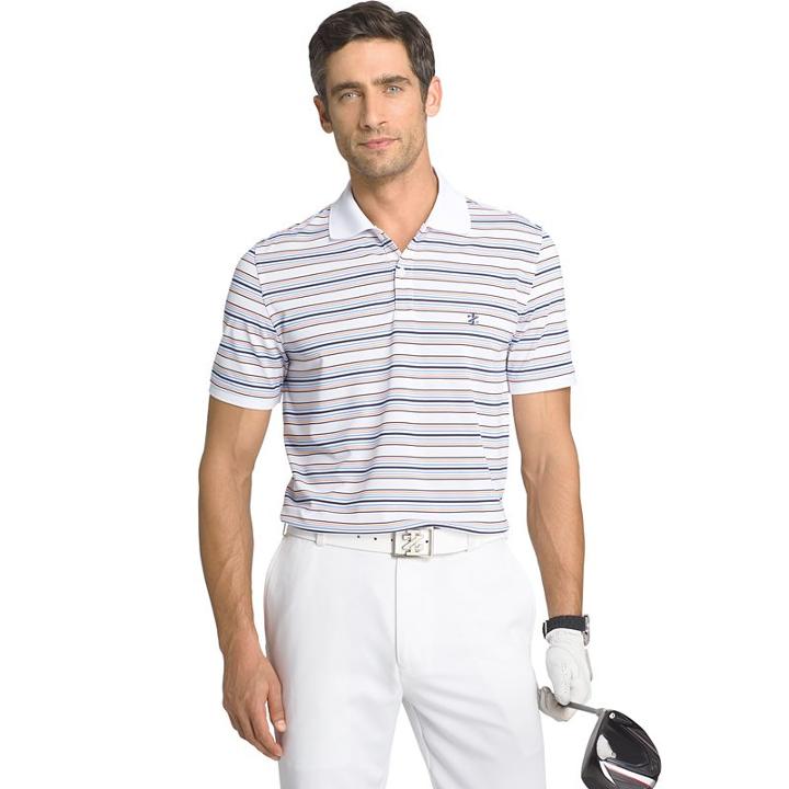 Men's Izod Classic-fit Feeder-striped Performance Golf Polo, Size: Xl, White Oth