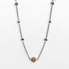 Stainless Steel Crystal Bead Station Necklace, Women's, Size: 18