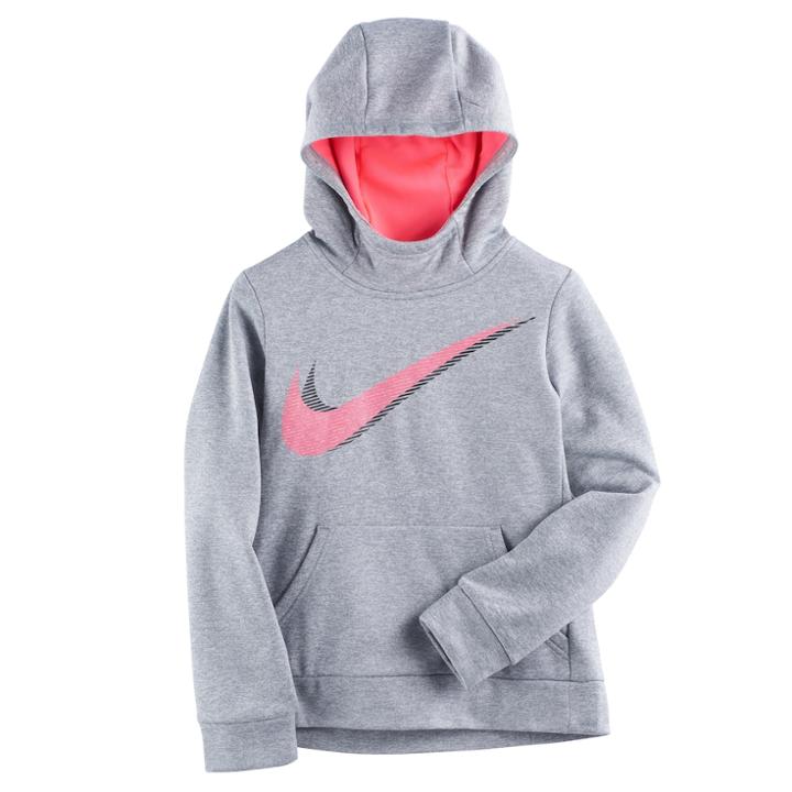 Girls 7-16 Nike Swoosh Therma Fleece Hoodie, Size: Medium, Grey Other