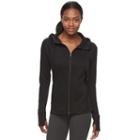 Women's Tek Gear&reg; Full-zip Fleece Hoodie, Size: Medium, Black