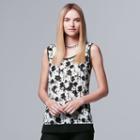 Women's Simply Vera Vera Wang Crinkle Tank Top, Size: Small, White