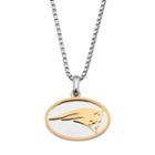 Two Tone Stainless Steel Men's New England Patriots Pendant Necklace, Size: 22, Grey