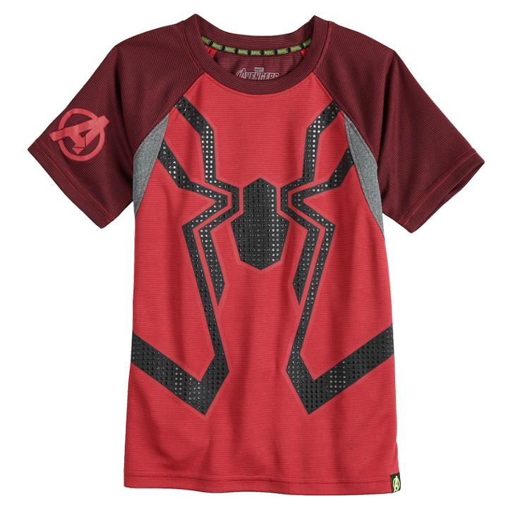 Boys 4-10 Marvel Hero Elite Series Avengers Infinity Wars Collection For Kohl's Spider-man Mesh Active Tee, Size: 7, Med Red