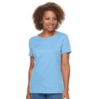 Women's Croft & Barrow&reg; Essential Classic Crewneck Tee, Size: Large, Light Blue