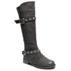 2 Lips Too Jilly Women's Buckle Riding Boots, Size: Medium (7), Black