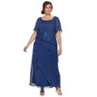 Plus Size Le Bos Tiered Sequin Dress, Women's, Size: 24 W, Brt Blue