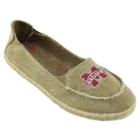 Women's Campus Cruzerz Mississippi State Bulldogs Cabo Slip-on Shoes, Girl's, Size: 9, Beig/green (beig/khaki)