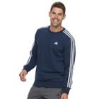 Men's Adidas Essential Striped Pullover Fleece, Size: Xl, Blue (navy)