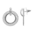 Napier Beaded Mesh Circle Nickel Free Drop Earrings, Women's, Silver