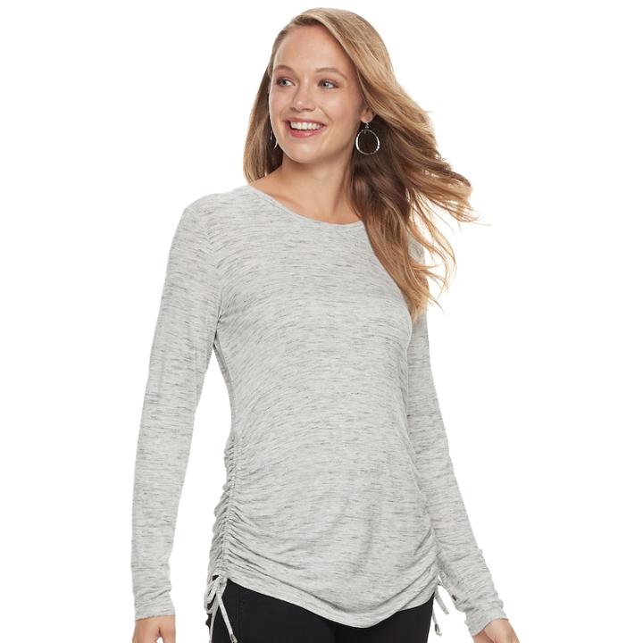 Women's Apt. 9&reg; Ruched Drawstring Tunic, Size: Xxl, Med Grey