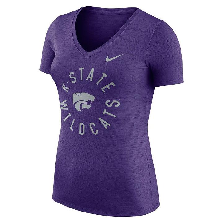 Women's Nike Kansas State Wildcats Dri-fit Touch Tee, Size: Medium, Purple