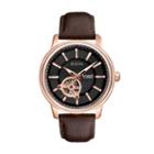 Bulova Men's Mechanical Leather Automatic Skeleton Watch - 97a109, Brown