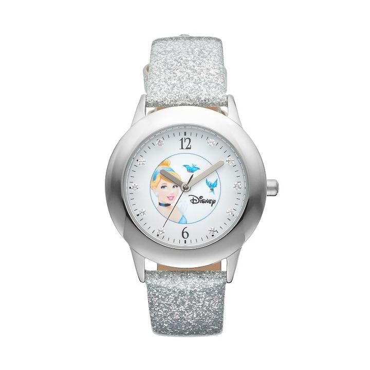 Disney's Cinderella Juniors' Leather Watch, Women's, Grey