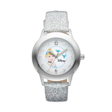 Disney's Cinderella Juniors' Leather Watch, Women's, Grey