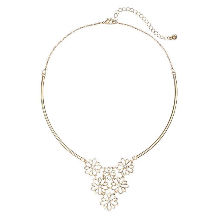 Lc Lauren Conrad Openwork Flower Collar Necklace, Women's, Multicolor
