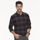Men's Marc Anthony Slim-fit Soft-touch Flannel Button-down Shirt, Size: Xl Tall, Red