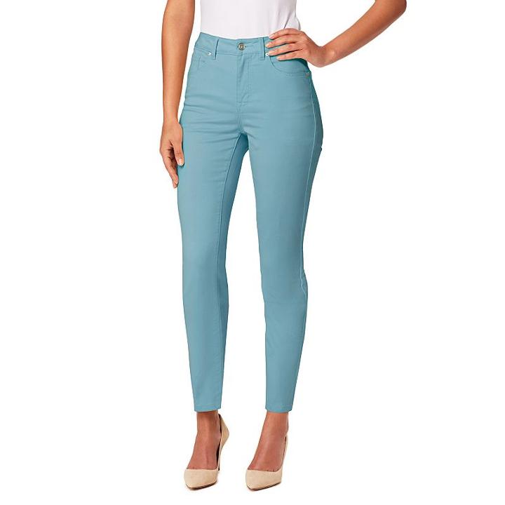 Women's Miracle Jean Faith Slimming Stretch Ankle Jeans, Size: 12, Med Green