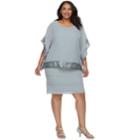 Plus Size Le Bos Embellished Trim Dress & Jacket Set, Women's, Size: 14 W, Grey