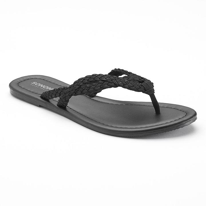 Sonoma Goods For Life&trade; Braided Flip-flops, Women's, Size: Small, Black