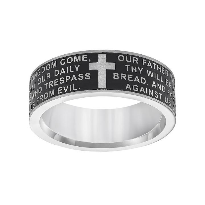 Cherish Always Stainless Steel Lord's Prayer Band, Men's, Size: 8, Grey