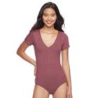 Juniors' Mudd&reg; Zip Front Bodysuit, Teens, Size: Xl, Purple