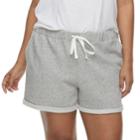 Juniors' Plus Size So&reg; Roll Cuff French Terry Shorts, Teens, Size: 3xl, Med Grey