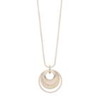 Faceted Stone Circle Pendant Necklace, Women's, Pink