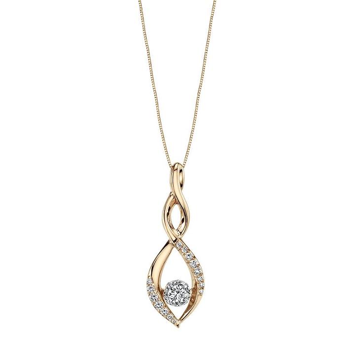 14k Gold 1/3 Carat T.w. Certified Diamond Twist Teardrop Pendant Necklace, Women's, Size: 18, White