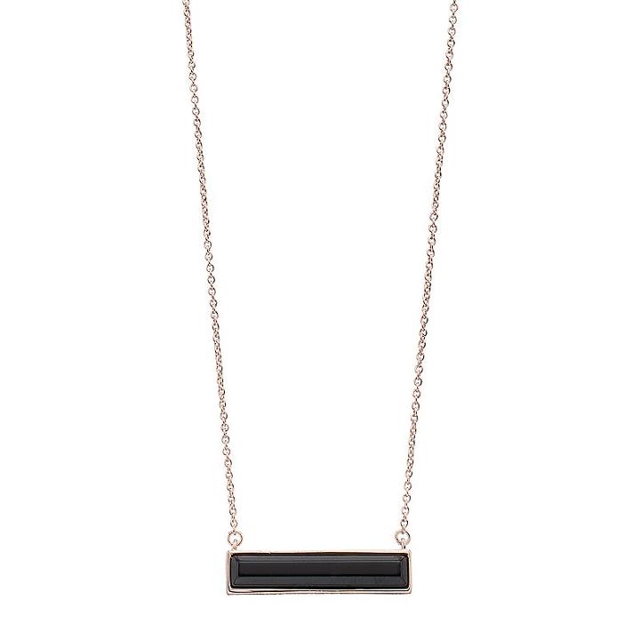 Healing Stone Onyx Bar Necklace, Women's, Black