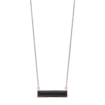 Healing Stone Onyx Bar Necklace, Women's, Black