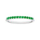 14k White Gold Emerald Stackable Ring, Women's, Size: 5, Green