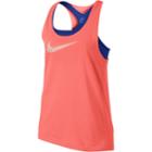 Girls 7-16 Nike Swoosh Built-in Sports Bra Racerback Tank Top, Size: Small, Brt Orange