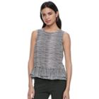 Women's Elle&trade; Ruffle Hem Chiffon Top, Size: Xs, Black