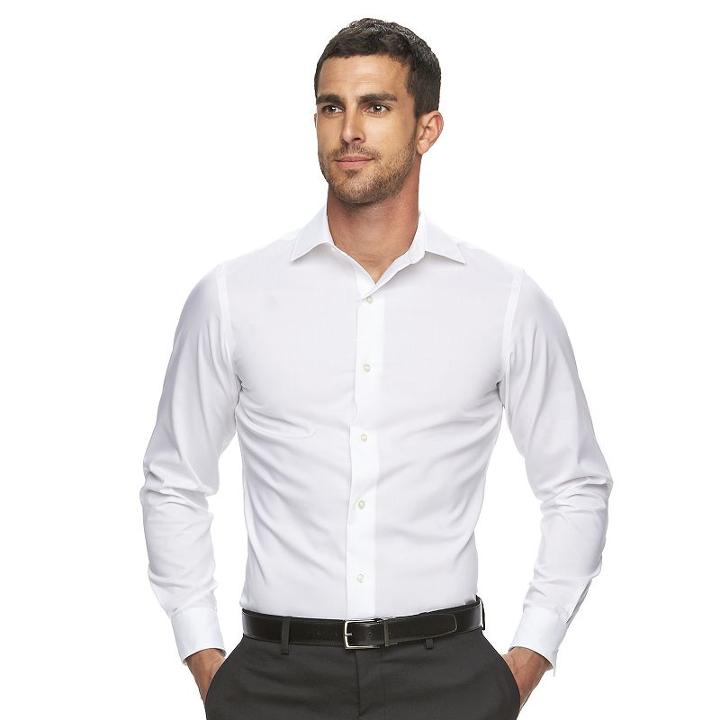 Men's Marc Anthony Slim-fit Non-iron Dress Shirt, Size: 15.5-32/33, White