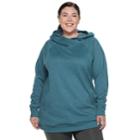 Plus Size Tek Gear&reg; Fleece Raglan Tunic Hoodie, Women's, Size: 2xl, Dark Blue