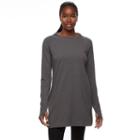 Women's Tek Gear&reg; Hooded Long Sleeve Dress, Size: Xl, Dark Grey