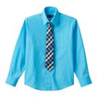 Boys 4-20 Chaps Dress Shirt & Tie Set, Boy's, Size: 18, Light Blue