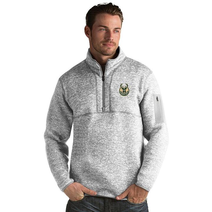 Men's Antigua Milwaukee Bucks Fortune Pullover, Size: 3xl, Grey Other