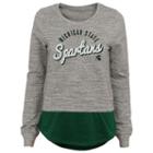 Women's Michigan State Spartans Mock-layer Tee, Size: Xl, Grey
